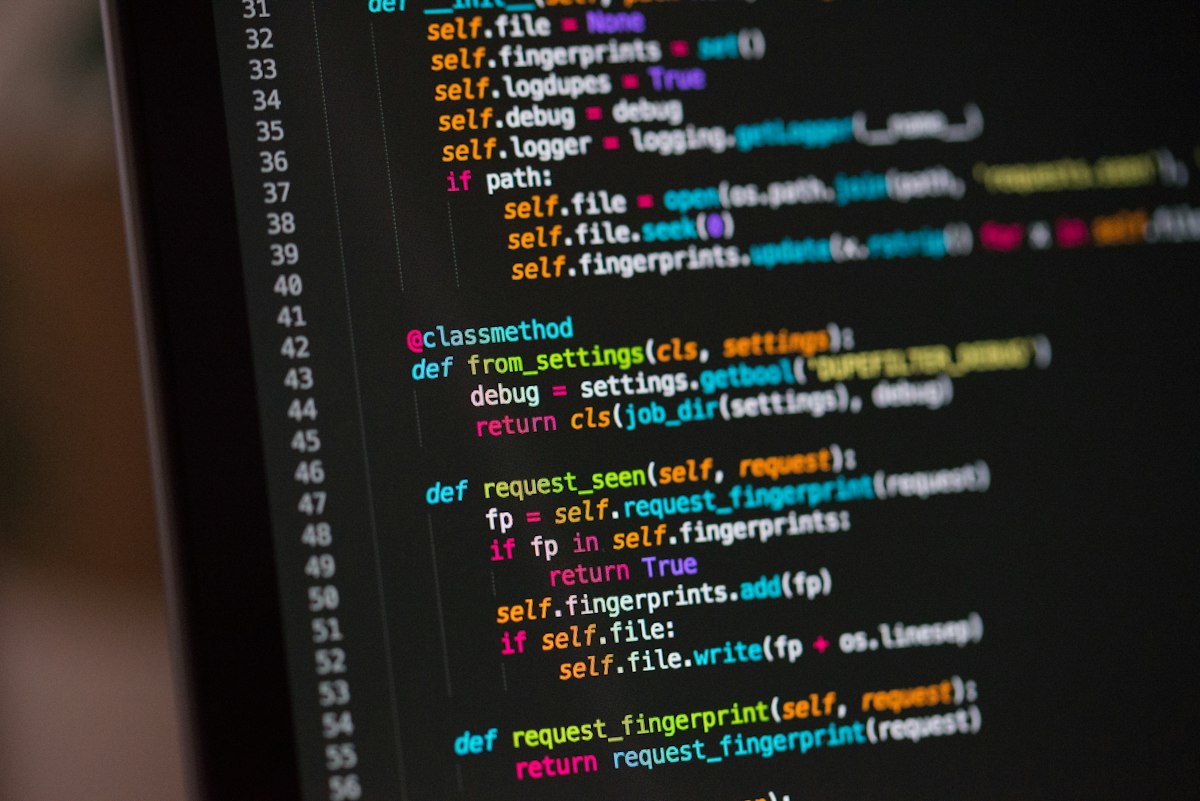 Tela com código Python para integração de API